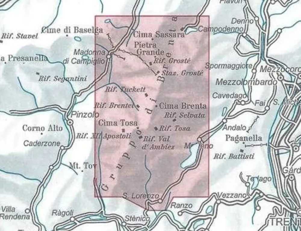 Alpenvereinskarte Italië & Malta|Wandelkaart 51 Brentagruppe