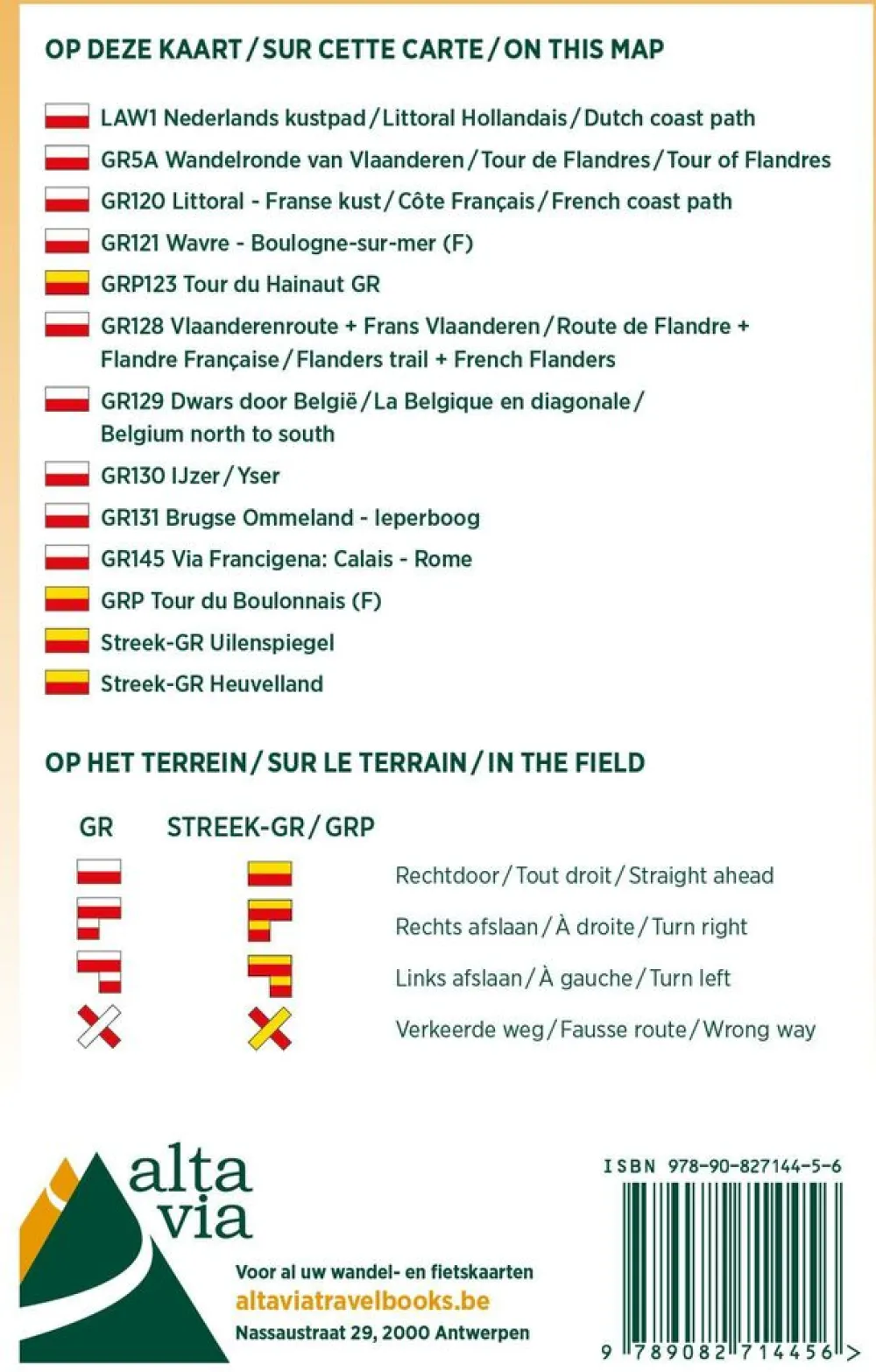 alta via Benelux|Wandelkaart 2 GR Oost-Vlaanderen & Henegouwen