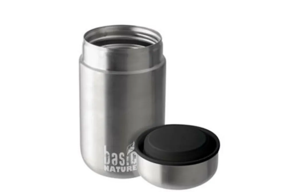 BasicNature Flessen & Waterzakken|Food container stainless steel 0.4 l