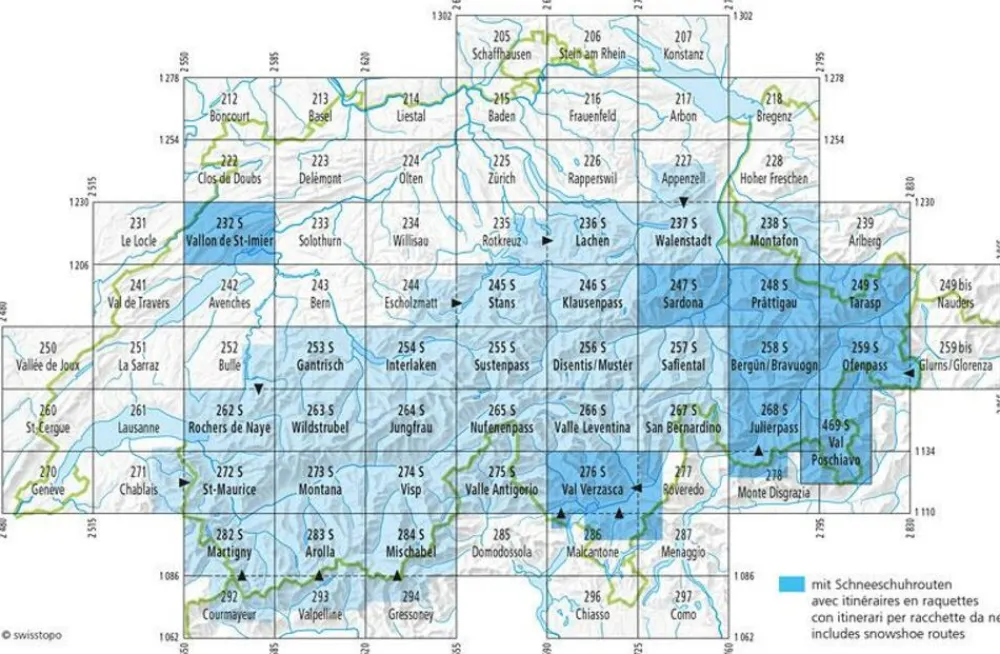 Bundesamt - Swisstopo Zwitserland|Skitoerkaart 265S Nufenenpass