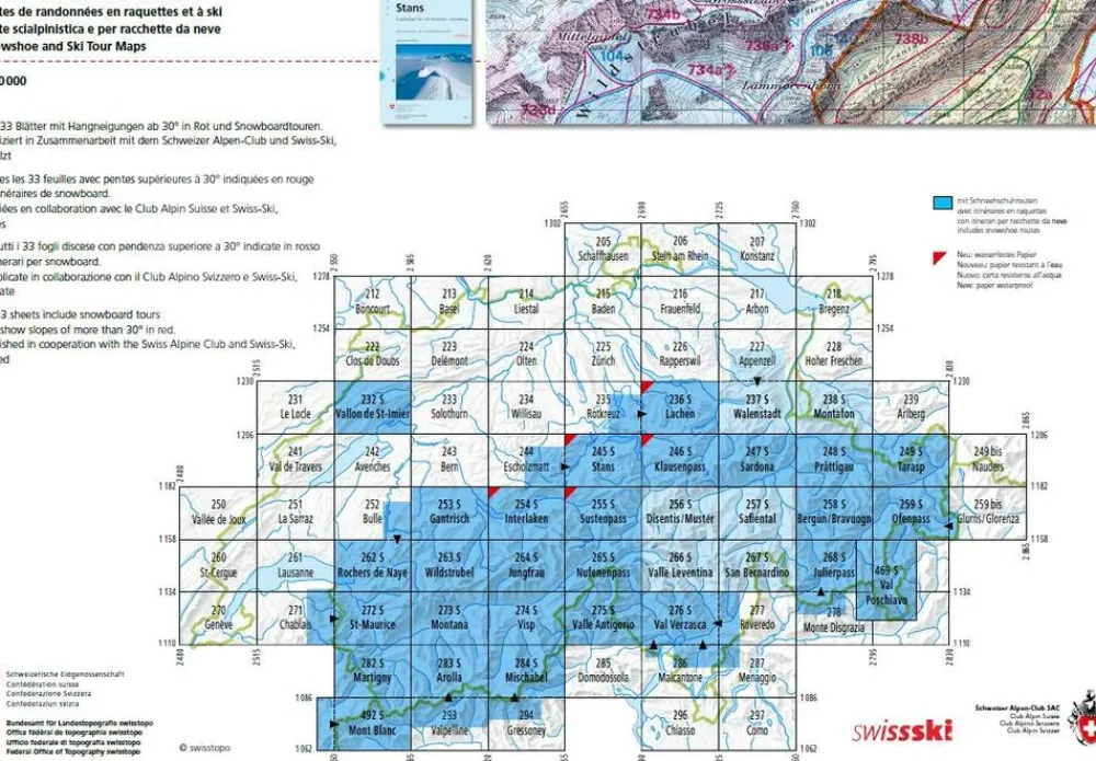 Bundesamt - Swisstopo Zwitserland|Skitoerkaart 284S Mischabel