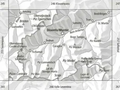 Bundesamt - Swisstopo Zwitserland|Skitoerkaart 256S Disentis - Mustér