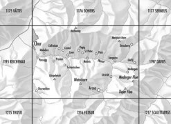Bundesamt - Swisstopo Zwitserland|Topografische kaart 1196 Arosa