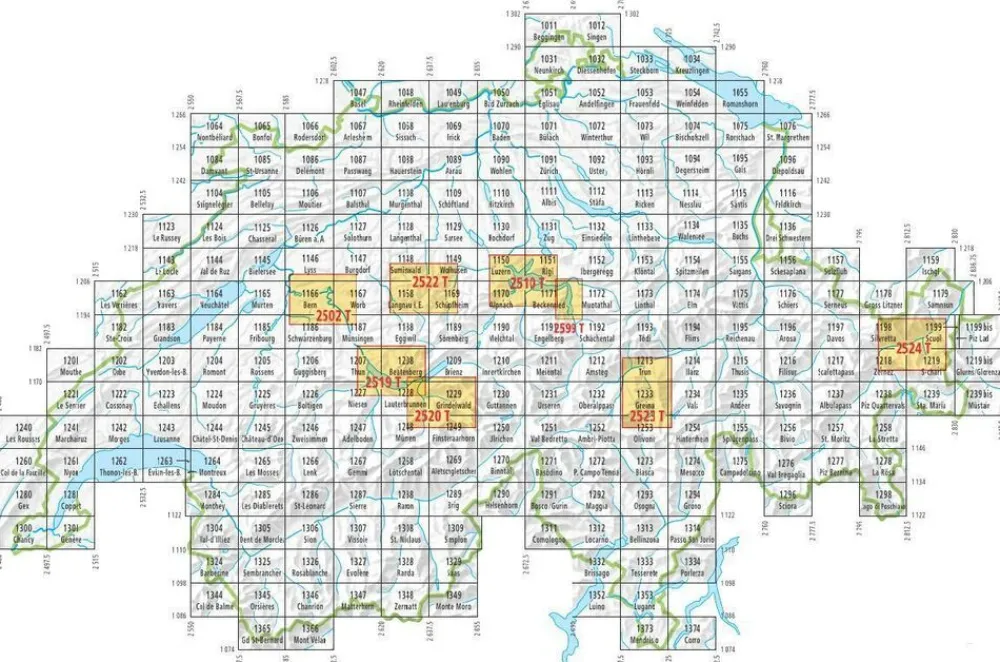 Bundesamt - Swisstopo Zwitserland|Topografische kaart 1333 Tesserete