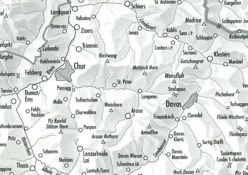Bundesamt - Swisstopo Zwitserland|Topografische kaart 5002 Chur - Arosa - Davos