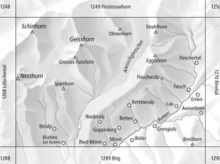 Bundesamt - Swisstopo Zwitserland|Topografische kaart 1269 Aletschgletscher