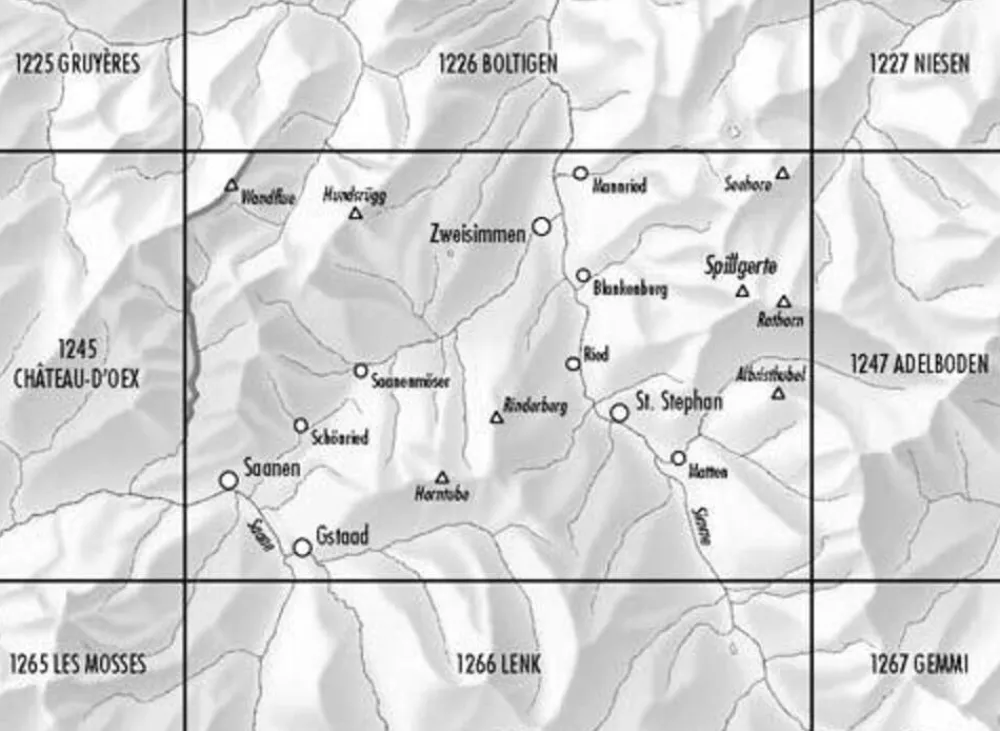 Bundesamt - Swisstopo Zwitserland|Wandelkaart Zweisimmen 1246