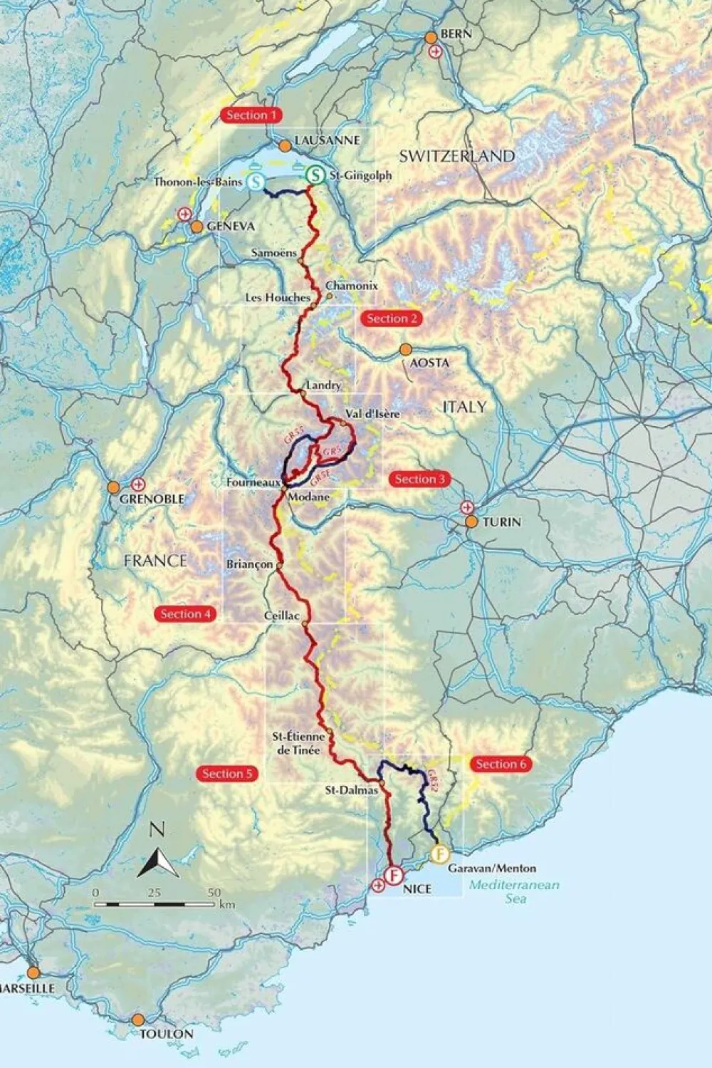 Cicerone Frankrijk|GR5 Trail Walking in the French Alps