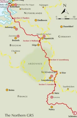 Cicerone Wandelen Over De Gr5|Wandelgids GR5 Trail Benelux & Lorraine