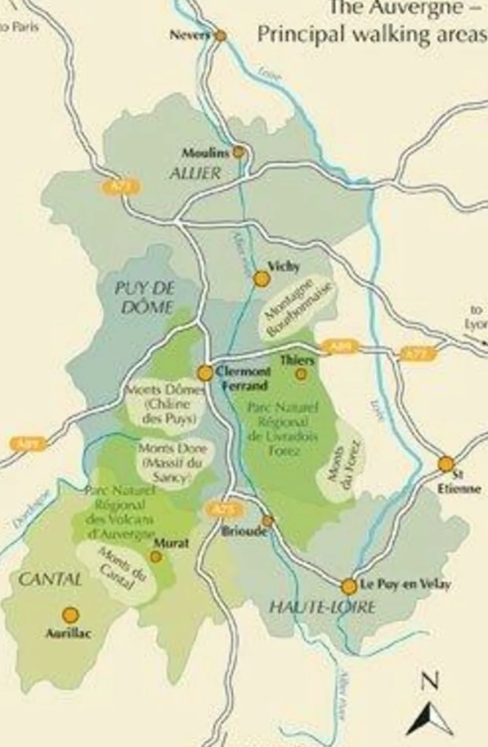 Cicerone Frankrijk|Wandelgids Walking in the Auvergne