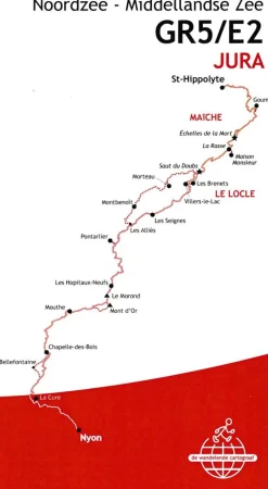De Wandelende Cartograaf Wandelen Over De Gr5|Frankrijk|Wandelgids 8 GR5/E2 Jura St-Hippolyte - Nyon
