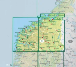 Freytag & Berndt Scandinavië & Ijsland|Wegenkaart Noorwegen Midden 2 Trondheim