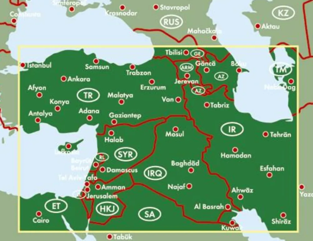 Freytag en Berndt Midden-Oosten|Kaukasus|Landkaart Midden-Oosten