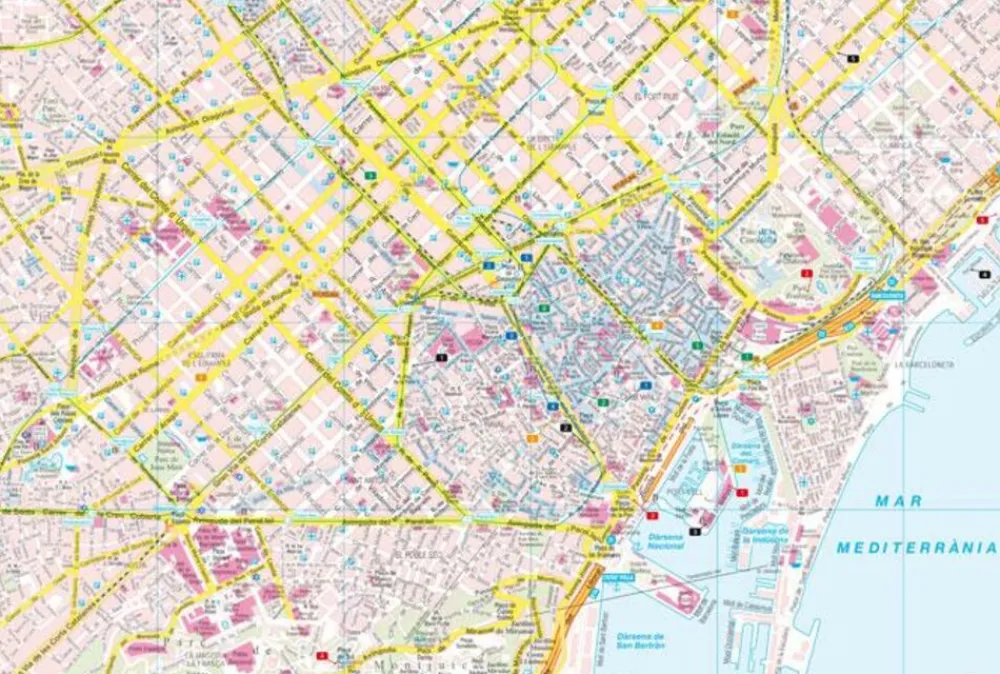 Freytag en Berndt Spanje & Portugal|Stadsplattegrond Barcelona