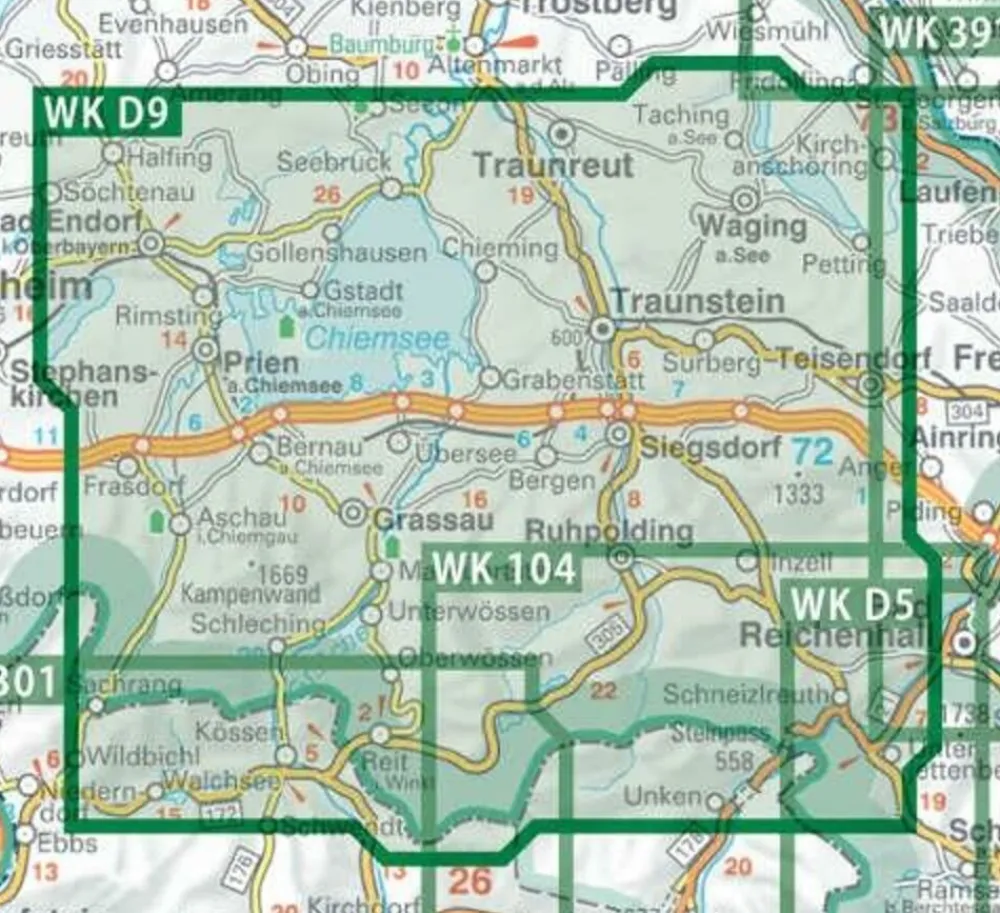 Freytag en Berndt Duitsland|Wandelkaart WKD9 Chiemsee