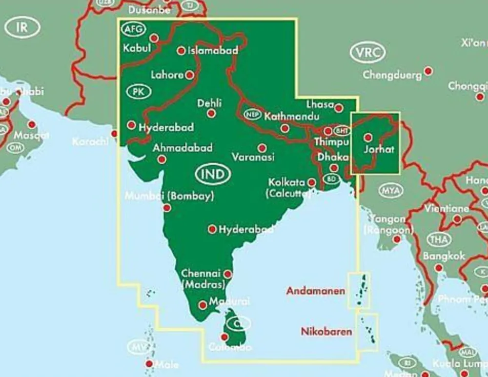 Freytag en Berndt Zuid-Azië|Nepal, Bhutan & Tibet|Wegenkaart India