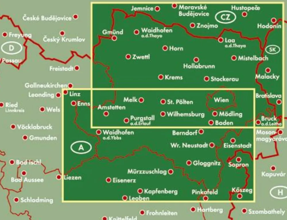 Freytag en Berndt Oostenrijk|Wegenkaart Niederösterreich