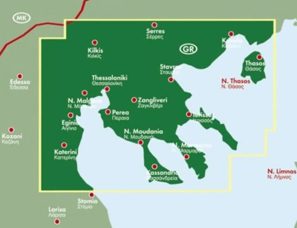 Freytag en Berndt Balkan, Griekenland & Cyprus|Wegenkaart Chalkidiki - Thasos - Olympus