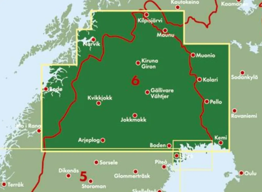 Freytag en Berndt Scandinavië & Ijsland|Wegenkaart 6 Zweden Lapland