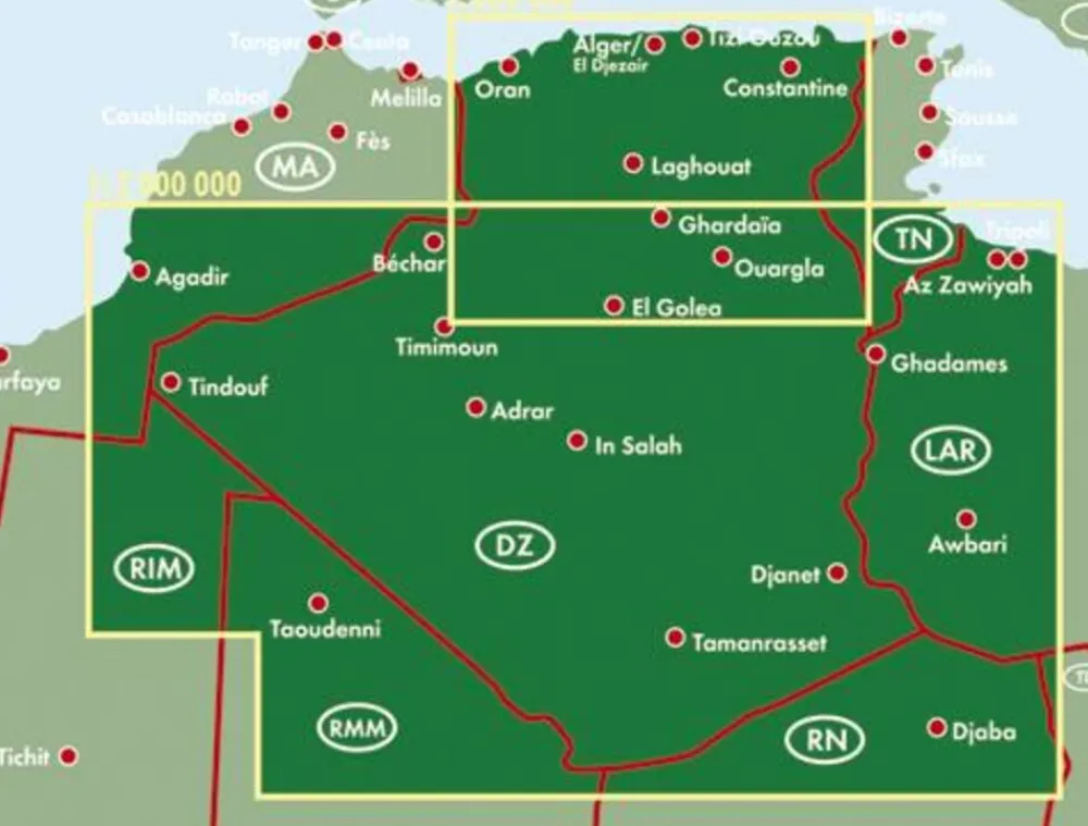 Freytag en Berndt Afrika|Wegenkaart Algerije