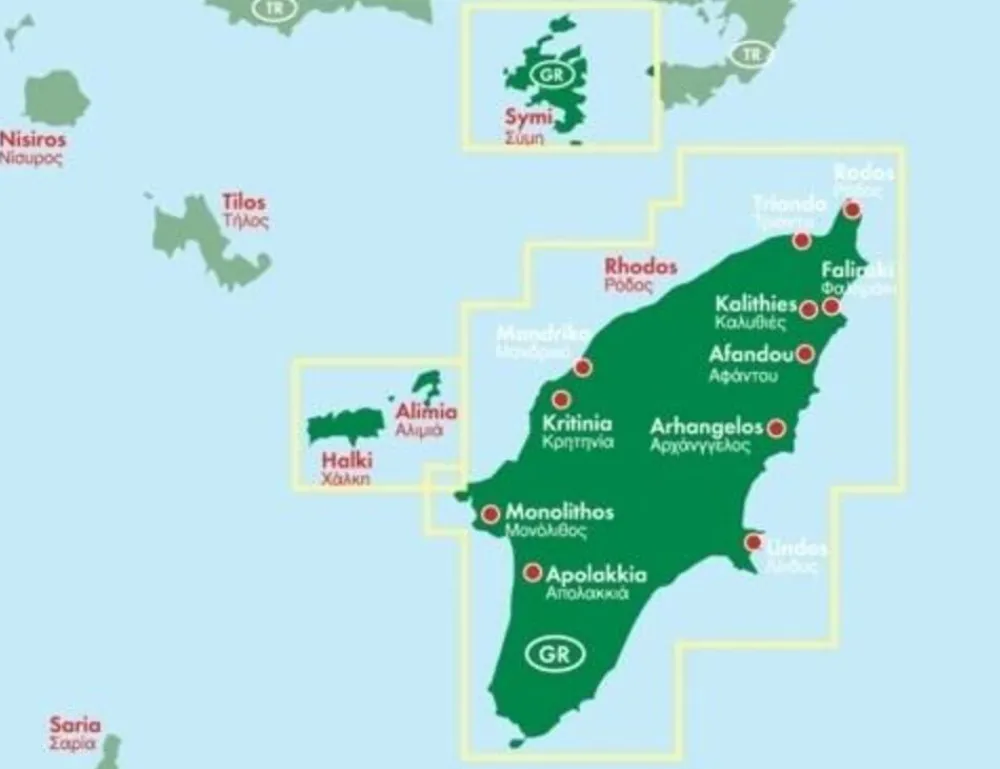 Freytag en Berndt Balkan, Griekenland & Cyprus|Wegenkaart Rhodos