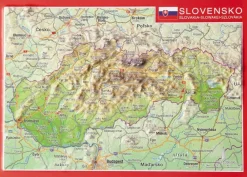 Georelief Maps Wandkaarten & Reliëfkaarten|Oost-Europa|Reliëf ansichtkaart Slowakije