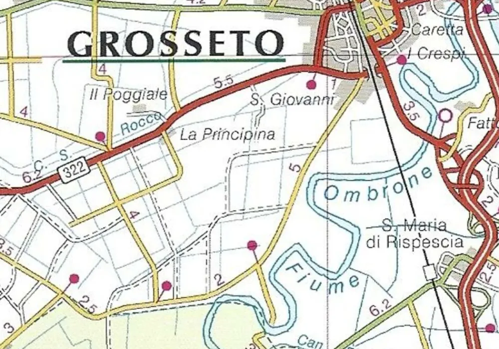 Global Map Italië & Malta|Wegenkaart Provincie Grosseto