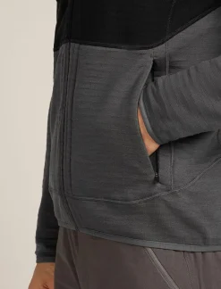 Heren Icebreaker Vesten|M Merino 400 RealFleece Descender LS Zip