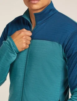 Heren Icebreaker Vesten|M Merino Blend 300 RealFleece Descender LS Zip