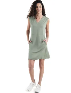 DAMES Icebreaker Rokjes & Jurken|W Merino 200 Granary Sleeveless V Neck Dress