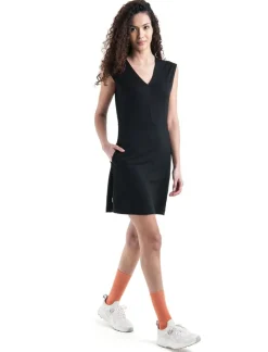 DAMES Icebreaker Rokjes & Jurken|W Merino 200 Granary Sleeveless V Neck Dress