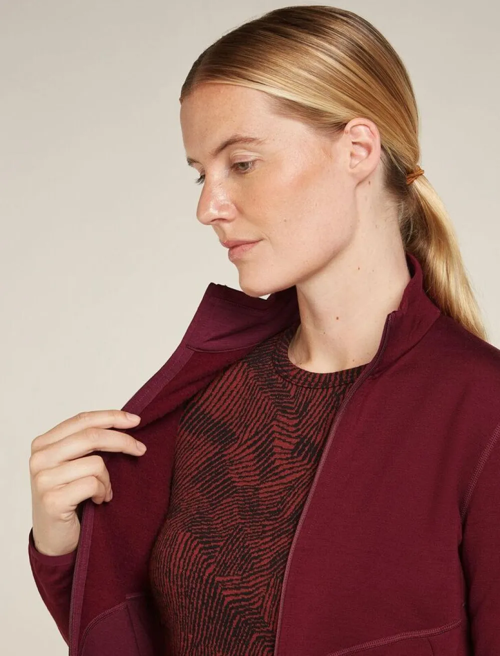 DAMES Icebreaker Vesten|W Merino 560 Realfleece Element II LS Z