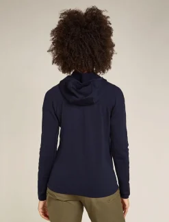 DAMES Icebreaker Vesten|W Merino 360 Realfleece Elemental LS Z Hood