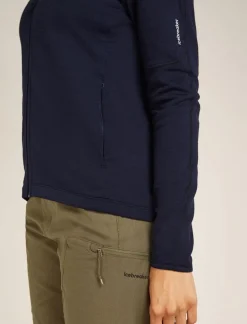 DAMES Icebreaker Vesten|W Merino 360 Realfleece Elemental LS Z Hood