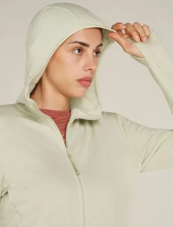 DAMES Icebreaker Vesten|W Merino 360 Realfleece Elemental LS Z Hood