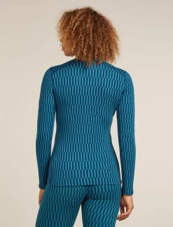 DAMES Icebreaker Truien|Ondergoed Dames|W Merino 260 Tech Vertex LS Half Zip Snow Grid AO