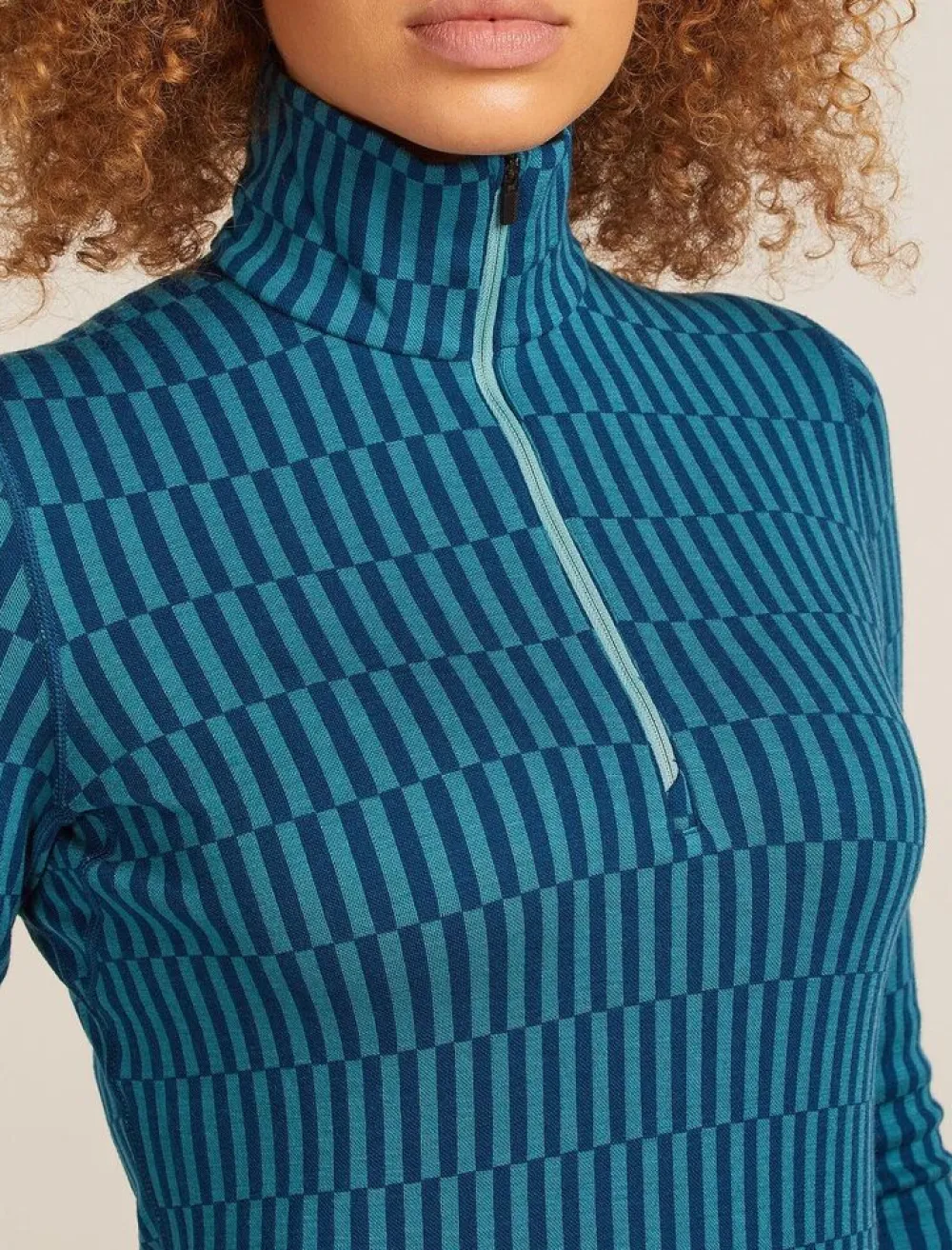 DAMES Icebreaker Truien|Ondergoed Dames|W Merino 260 Tech Vertex LS Half Zip Snow Grid AO