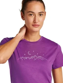 DAMES Icebreaker Shirts Dames|W Merino 150 Tech Lite ss Tee Sparkling Stars
