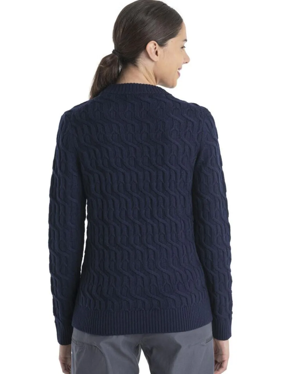 DAMES Icebreaker Truien|W Merino cable crew sweater