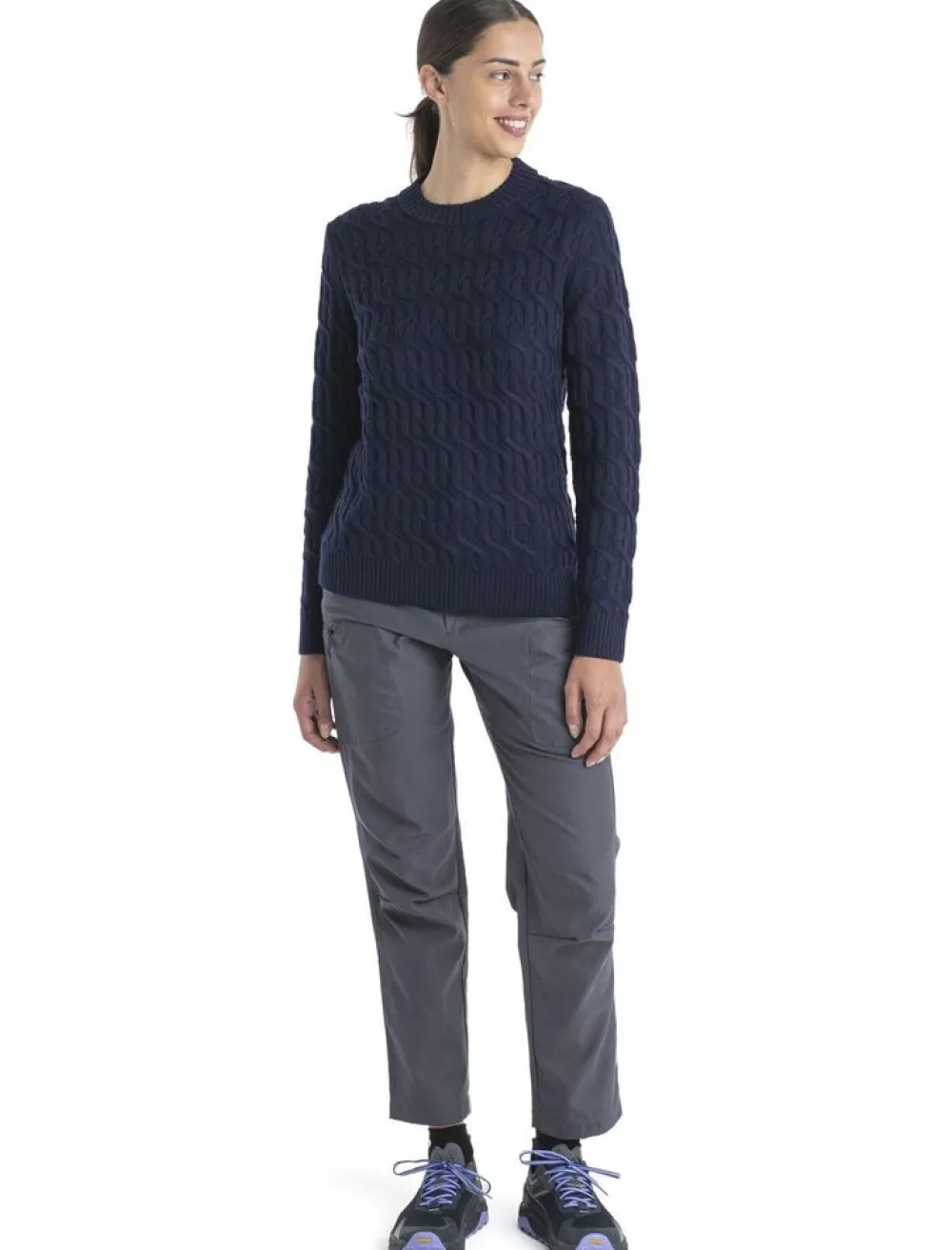 DAMES Icebreaker Truien|W Merino cable crew sweater