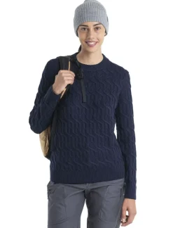 DAMES Icebreaker Truien|W Merino cable crew sweater