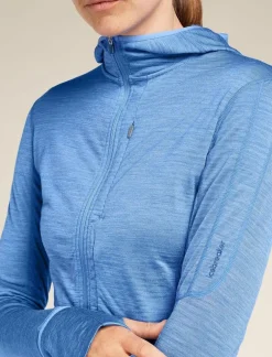 DAMES Icebreaker Vesten|W Merino Realfleece Descender LS Zip Hoodie