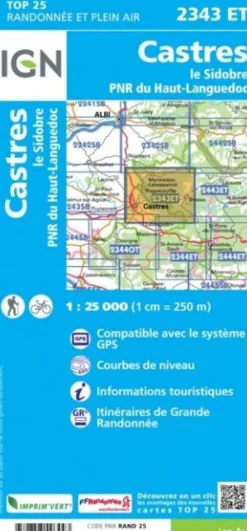 IGN Frankrijk|2343ET Castres Le Sidobre