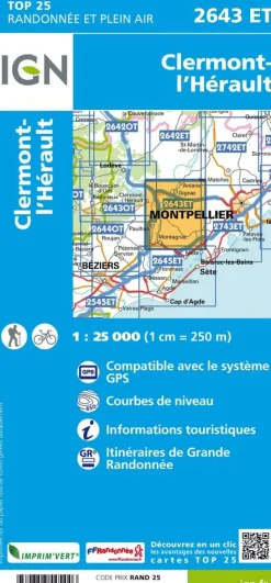 IGN Frankrijk|2643ET Clermont-l'Hérault