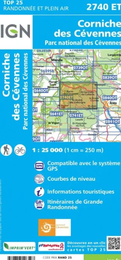 IGN Frankrijk|2740ET Corniche des Cévennes