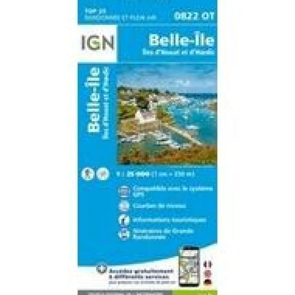IGN Frankrijk|0822OT Belle-Ile Ile d'Houat et