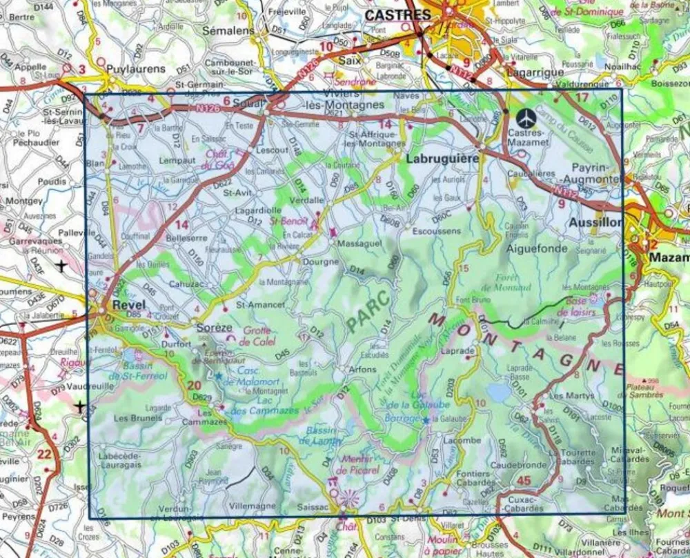 IGN Frankrijk|2344OT Montagne Noire (Ouest)