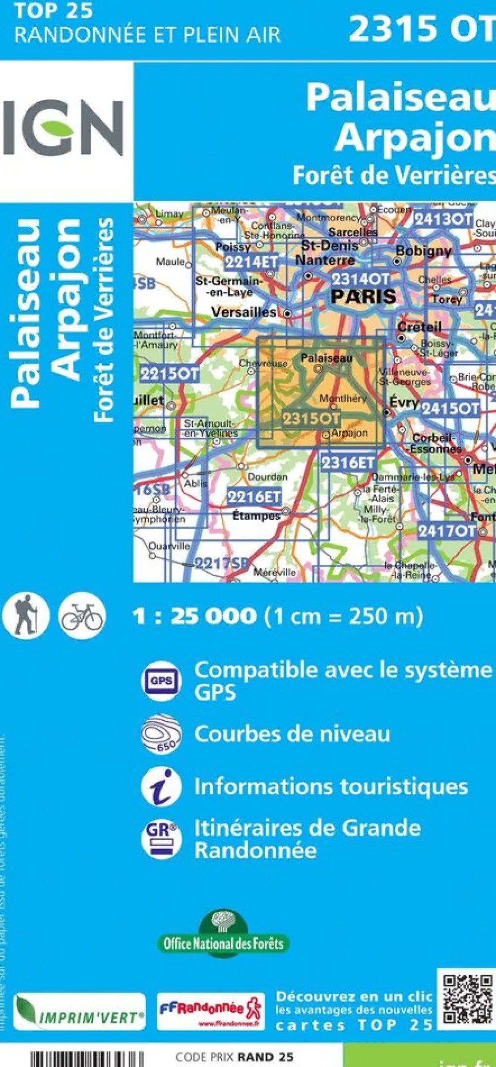 IGN Frankrijk|2315OT Palaiseau - Arpajon