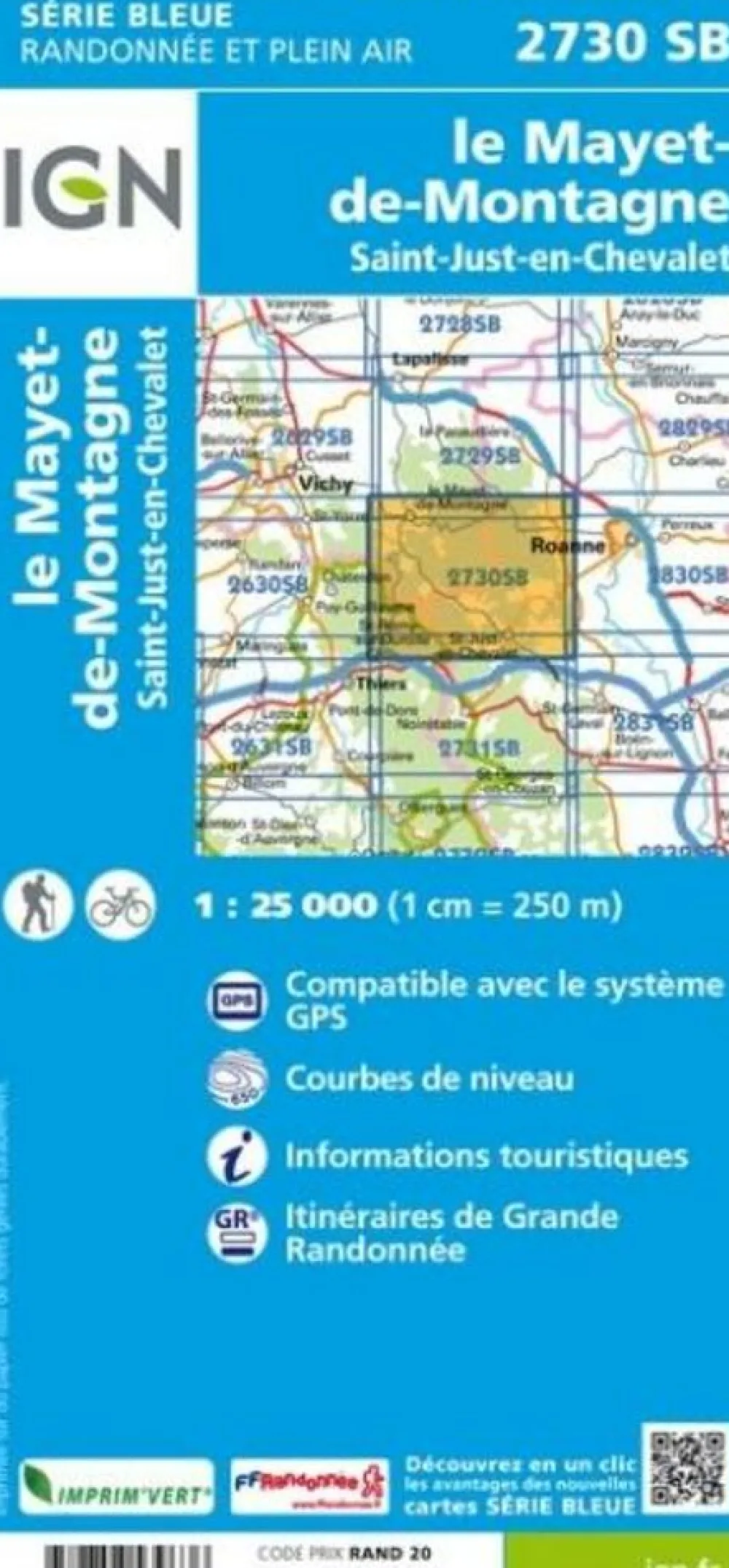 IGN Frankrijk|Topografische kaart 2730SB Le Mayet-de-Montagne