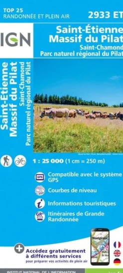 IGN Frankrijk|Wandelkaart 2933et Massif du Pilat